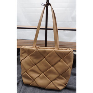 & Other Stories Tan Woven Leather Hobo tote Bag